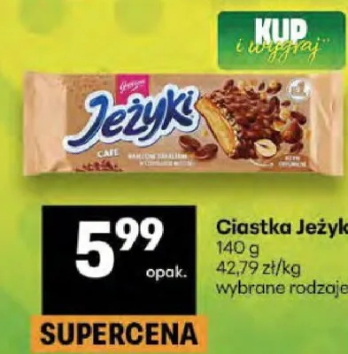 Ciastka Jeżyki 140g 42,79zł/kg wybrane rodzaje promocja w Delikatesy Centrum