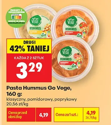 Hummus klasyczny Go Vege promocja w Biedronka