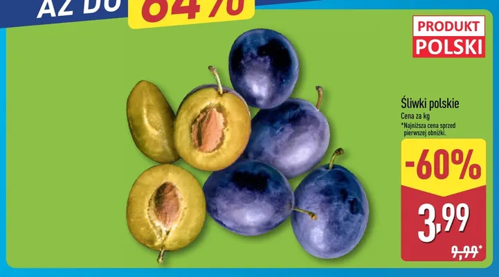 Śliwki polskie promocja w Aldi