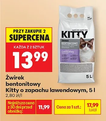 Żwirek bentonitowy o zapachu lawendowym promocja w Biedronka