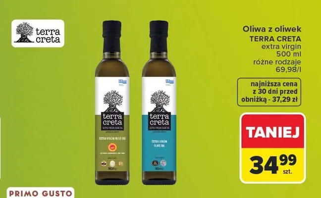 Oliwa z oliwek Terra Creta extra virgin promocja w Carrefour