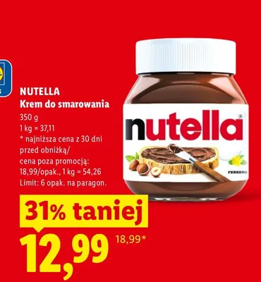 Krem do smarowania Nutella promocja w Lidl