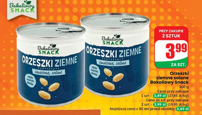 Orzeszki ziemne solone promocja w Dino