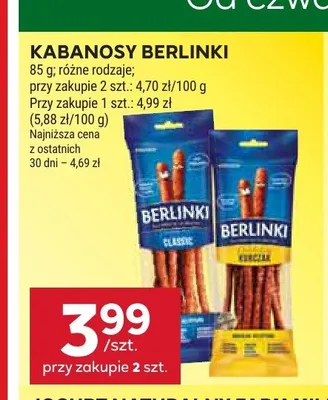 Kabanosy Berlinki Classic promocja w Stokrotka