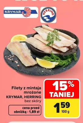 Filety z mintaja mrożone bez skóry Krymar promocja w Carrefour Market