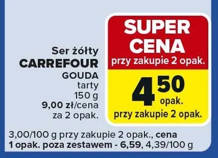 Ser żółty Gouda promocja w Carrefour Express