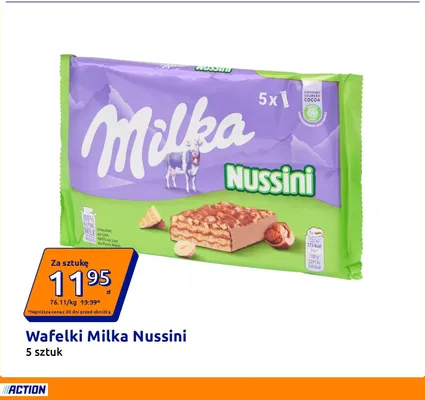 Wafelki Milka Nussini 5-pak promocja w Action