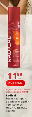 Suchy szampon do włosów cienkich i delikatnych Mega Objętość Radical promocja w Poczta Polska