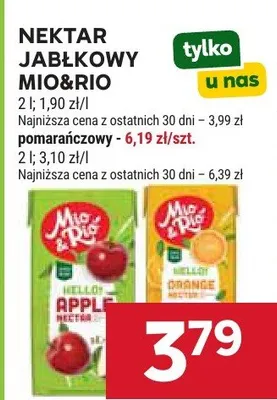 Nektar jabłkowy mio&rio promocja w Stokrotka