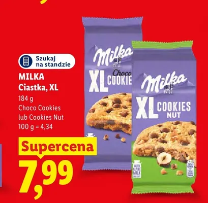Ciastka Milka XL Cookies Nut promocja w Lidl