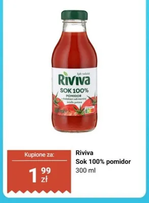 Sok 100% pomidor Riviva promocja w Biedronka