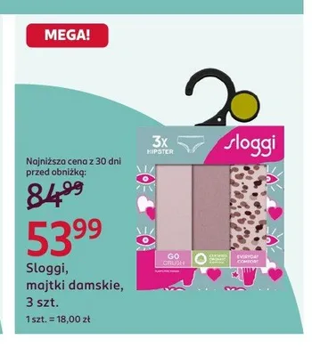 Majtki damskie Sloggi Hipster 3-pak promocja w Rossmann