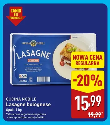 Lasagne bolognese Cucina Nobile promocja w Aldi