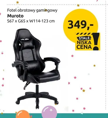 Fotel obrotowy gamingowy Muroto promocja w Black Red White