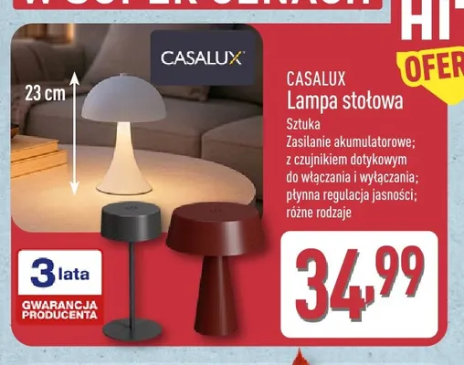 Lampa stołowa Casalux promocja w Aldi