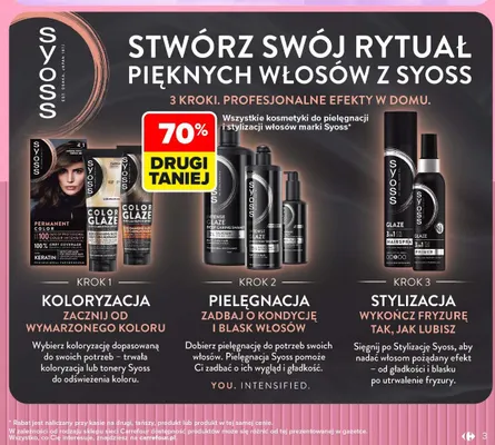 Kosmetyki do pielęgnacji i stylizacji włosów marki Syoss promocja w Carrefour