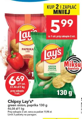 Chipsy Lay's green onion promocja w LEWIATAN