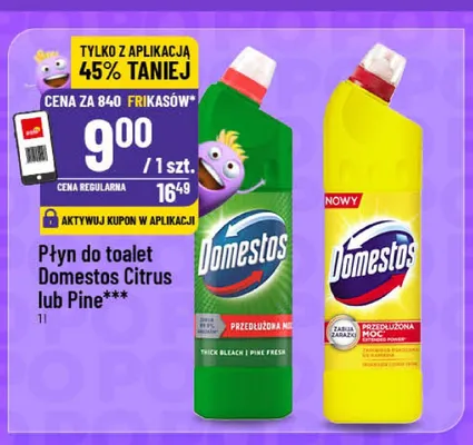 Płyn do toalet Domestos Pine promocja w POLOmarket