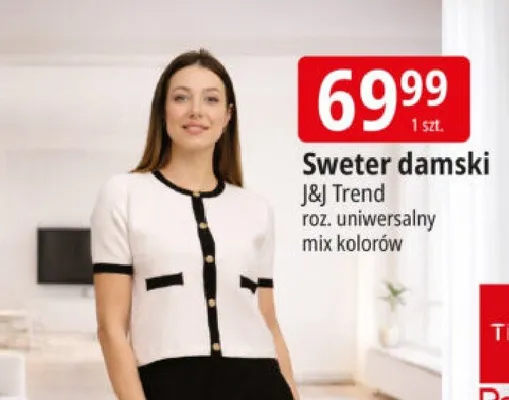 Sweter damski uniwersalny mix kolorów promocja w Leclerc