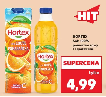 Sok pomarańczowy Hortex 100% promocja w Kaufland