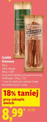Kabanosy z jelenia SŁAWA promocja w Lidl