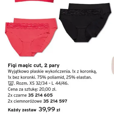 Figi magic cut czarne 2-pak Tchibo promocja w Tchibo