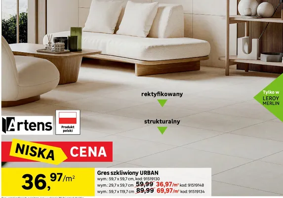 Gres szkliwiony URBAN promocja w Leroy Merlin