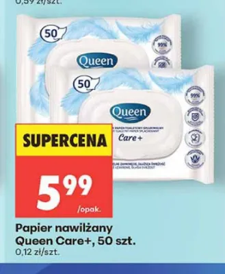 Papier nawilżany Queen Care+ promocja w Biedronka