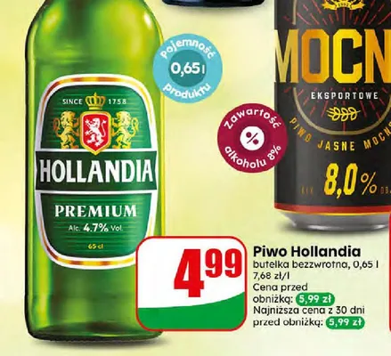 Piwo Hollandia Premium promocja w Dino