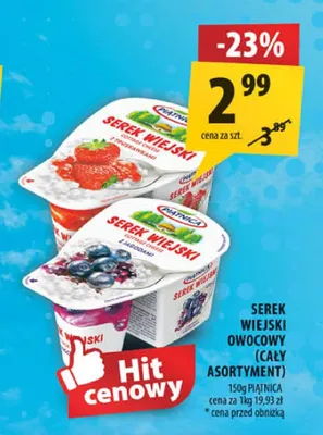 Serek wiejski owocowy Piątnica promocja w Arhelan