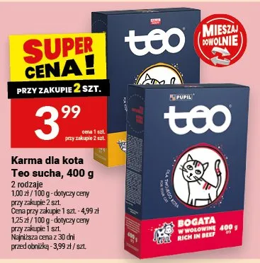Karma sucha dla kota Teo promocja w Twój Market