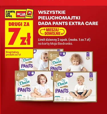 Pieluchomajtki Dada Pants Extra Care 4 Maxi 8-14 kg promocja w Biedronka