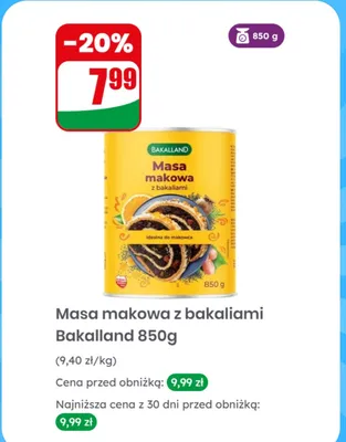 Masa makowa z bakaliami promocja w Dino
