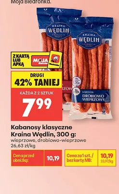 Kabanosy klasyczne drobiowo-wieprzowe Kraina Wędlin promocja w Biedronka