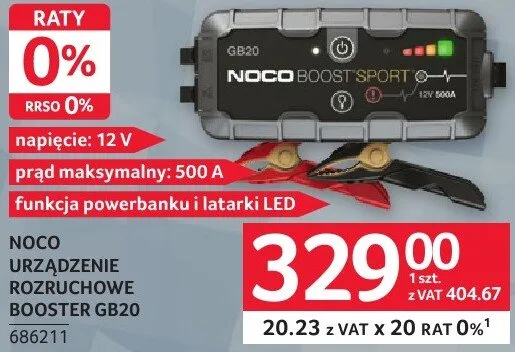 Urządzenie rozruchowe Booster GB20 Noco promocja w Selgros