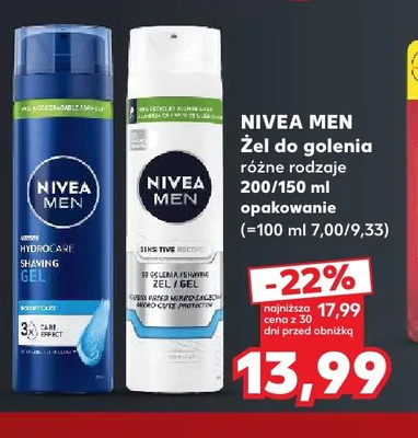 Żel do golenia Nivea Men Sensitive Recovery promocja w Kaufland