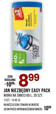 Worki na śmieci Easy Pack, 60l, 20 szt. promocja w Drogerie Natura