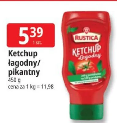 Ketchup łagodny Rustica promocja w Leclerc