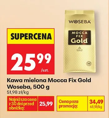 Kawa mielona Mocca Fix Gold 500 g promocja w Biedronka