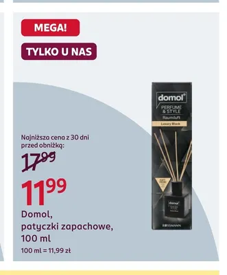 Patyczki zapachowe Domol promocja w Rossmann