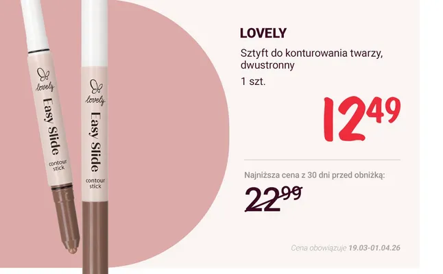 Sztyft do konturowania twarzy, dwustronny promocja w Rossmann