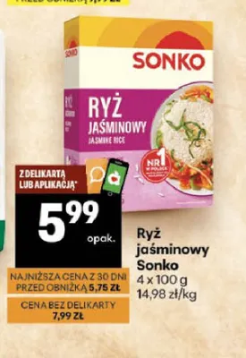 Ryż jaśminowy Sonko 4-pak promocja w Delikatesy Centrum