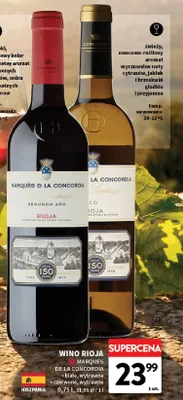 Wino białe wytrawne Marqués de la Concordia Rioja promocja w Intermarche