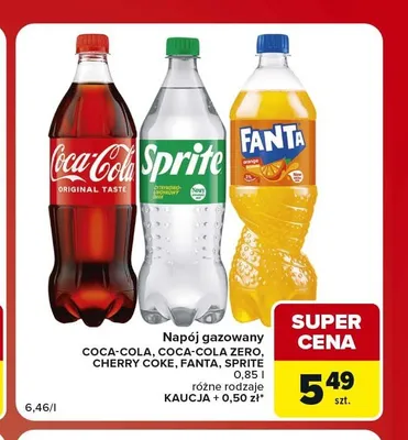 Napój gazowany Coca-Cola Original Taste promocja w Carrefour Market