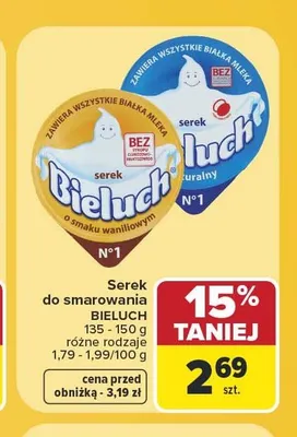 Serek do smarowania Bieluch o smaku waniliowym promocja w Carrefour