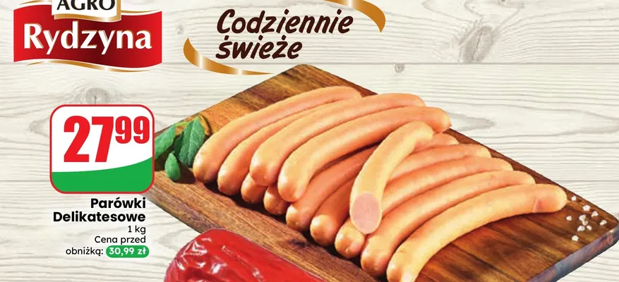 Parówki delikatesowe Agro Rydzyna promocja w Dino
