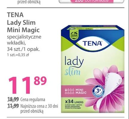 Wkładki specjalistyczne Tena Lady Slim Mini Magic 34 szt promocja w Hebe