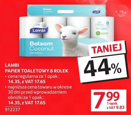 Lambi papier toaletowy 8 rolek promocja w Selgros
