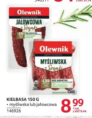 Kiełbasa myśliwska Olewnik promocja w Selgros