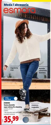 Jeansy damskie super skinny fit z bawełną Esmara promocja w Lidl